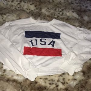 COPY - USA long sleeve Crop Top